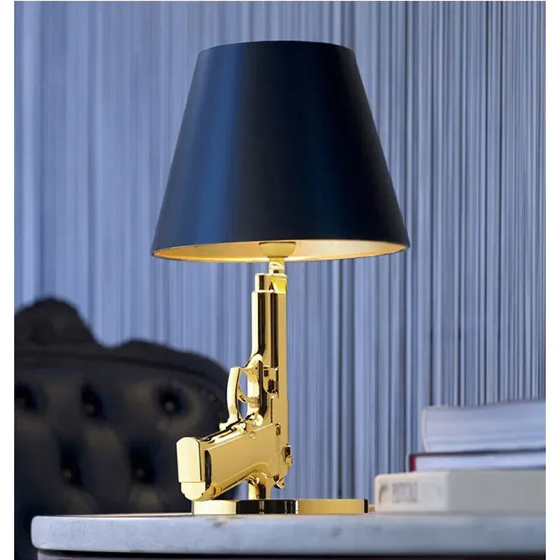 Gun Floor Lamp Electroplated Metal Table Desk Light