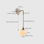 Afralia™ Adjustable LED Wall Sconce Lamp Stripe Ceramic Copper Mirror Bedside