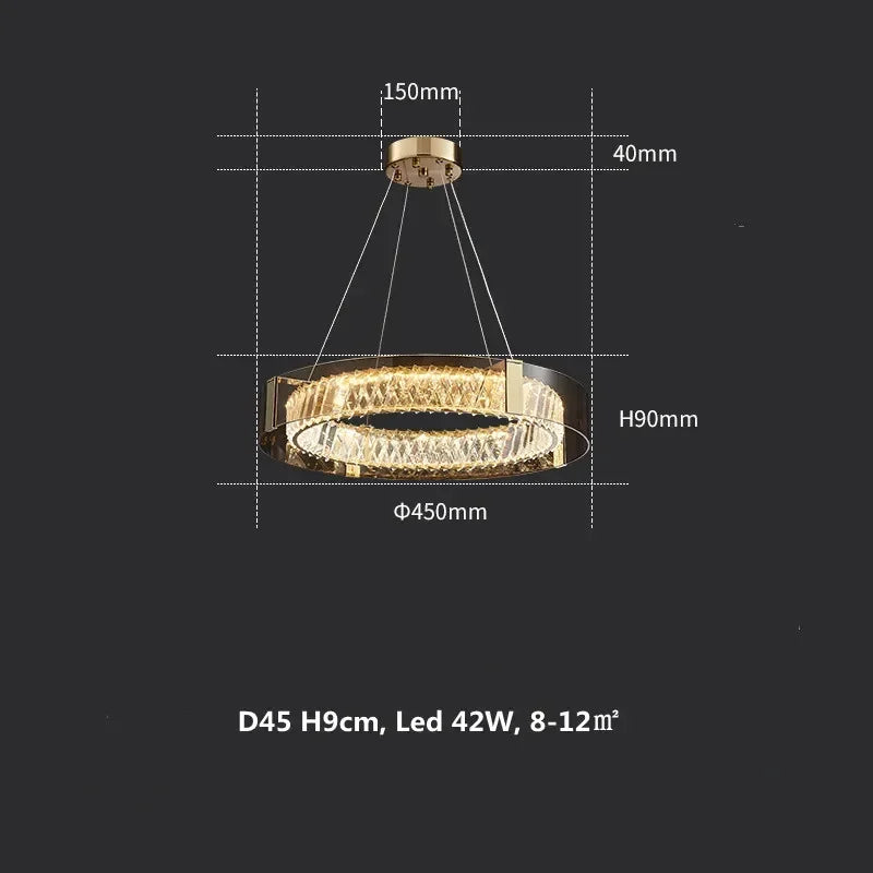 Elegant Crystal LED Dimmable Ceiling Lamp Glass Luminarias Lighting