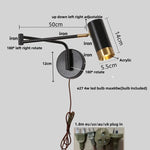 Afralia™ Rotatable LED Wall Sconce Swing Arm Light Fixture - Nordic Design