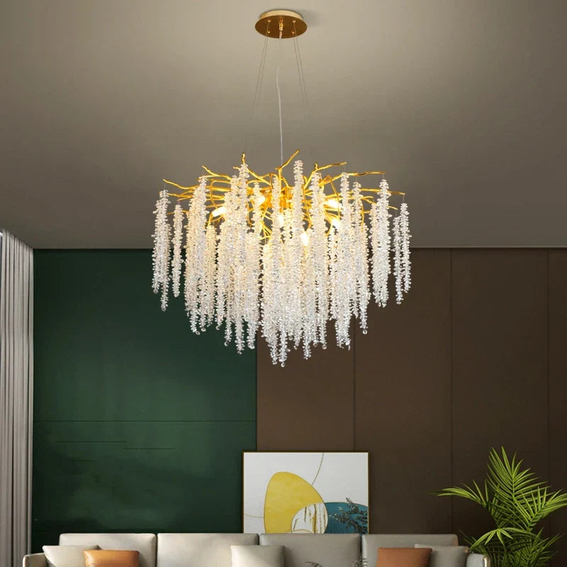 Crystal Tassel Chandelier Luxury Pendant for Home, Living Room, Dining Room, Hotel Hall