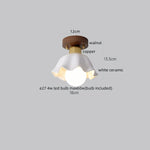 Wood Glass LED Ceiling Lamp Modern Kitchen Living Room Light Fixture