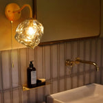 Lava Ice Glass LED Wall Sconce Brass Vintage Wandlamp
