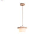 Afralia™ White Marble LED Pendant Lamp Natural Wood Nordic Modern Hanging Light