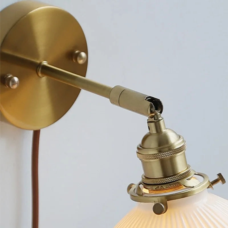 White Glass LED Wall Light | Modern Rotate Plug-In Sconce Lampara De Pared