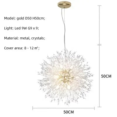Afralia™ Dandelion Gold/Chrome Chandelier with Crystals, G9 Pendant Lights for Elegant Lighting