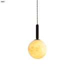 White Globe Glass LED Pendant Light Fixture with Walnut Wood, Adjustable, Nordic Modern Style