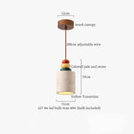 Afralia™ Yellow Travertine LED Hanging Lamps Pendant Light for Living Room Bedroom Loft