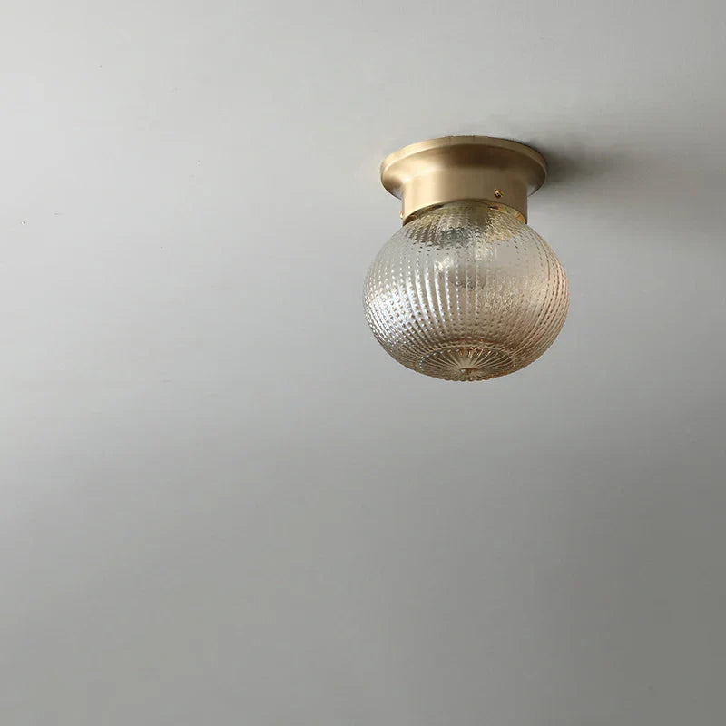 Copper Glass Ball LED Ceiling Light - Modern Style Indoor Lighting Fixtures