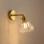Clear Glass LED Wall Lights Up Down Rotate Copper Nordic Sconce Fixtures