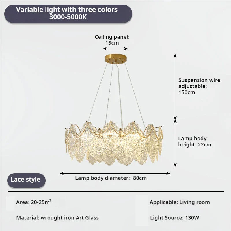 Crystal Shell Chandelier for Modern Luxury Living Room and Dining Room