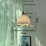 Afralia™ White Glass Copper LED Pendant Light Fixture for Study Bedroom Restaurant