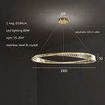 Luxury Gold Crystal Pendant Lights Dimmable LED Modern Living Room Fixture