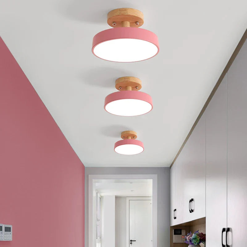 Acrylic Wood LED Ceiling Light – Nordic Indoor Lighting Fixture