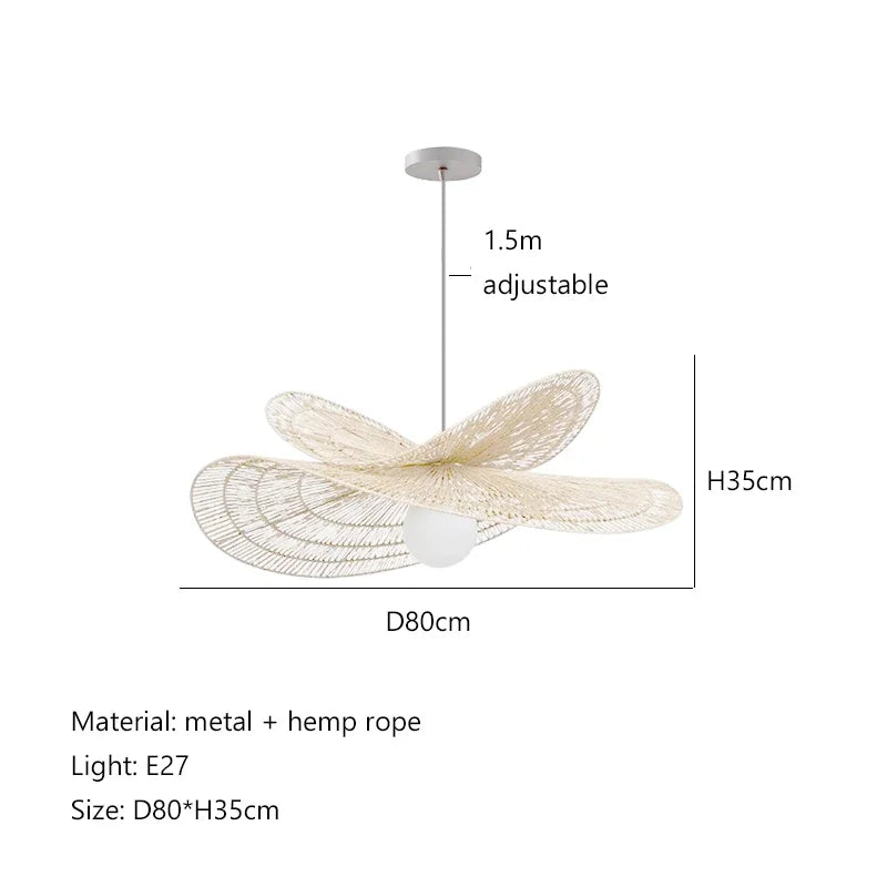 Rattan Weaving LED Chandelier Pendant Lights for Home Decor