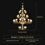Luxury Zinc Alloy Jade Chandelier for Living Room, Villa, and Restaurant