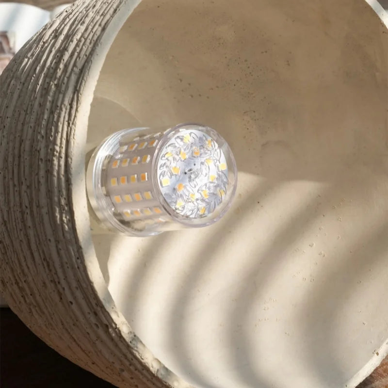 Wood Cement LED Pendant Light Fixture Adjustable Hanging Lamp