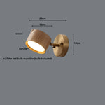 LED Wood Base Wall Sconce Modern Art Light Fixture for Living Room & Bathroom