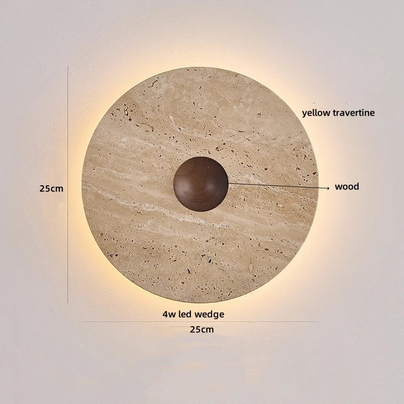 Terrazzo Marble Stone LED Wall Sconce Lamp, Modern Nordic Bedside Light