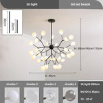 Afralia™ Nordic G4 LED Chandelier: Modern Branch Pendant Light, Gold/Black, Art Decor Lighting