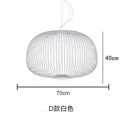 Spokes Pendant: Minimalist Birdcage Hanging Light for Villa, Lobby, Staircase & Home Decor