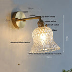 Brass E27 LED Wall Sconce Pull Chain Switch Stair Light Fixtures