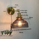Clear Glass Copper Socket LED Wall Lamp with Pull Chain Switch