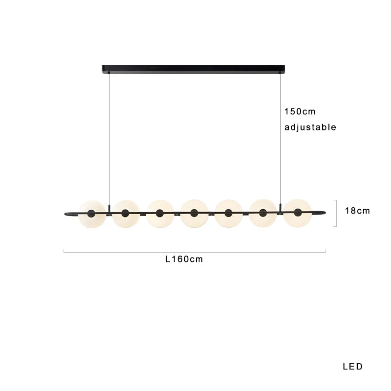 Luxury Aluminum Glass Pendant Light 2025 for Dining Room & Bar Decor.