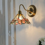 Pink Glass LED Wall Sconce Nordic Brass Fixture