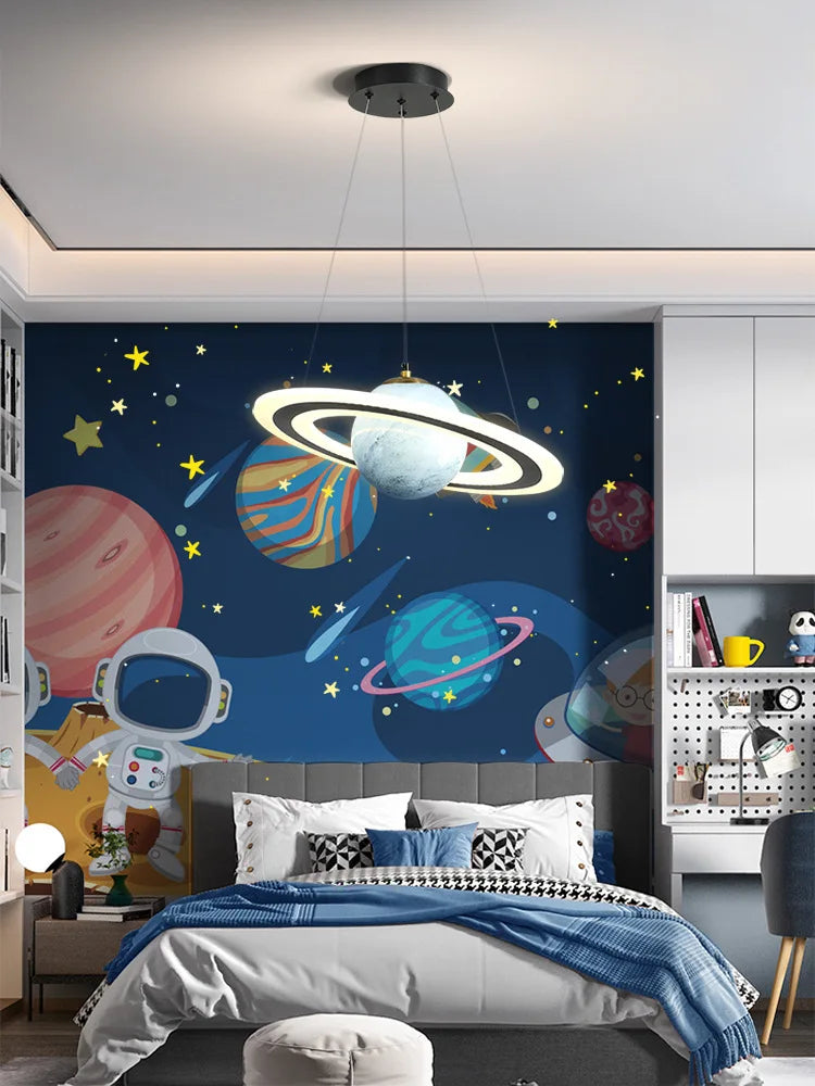 Planet Chandelier Kids Room Pendant Light | Living Bedroom Kitchen Hanging Lamp