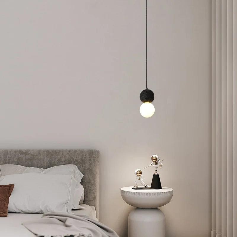 Afralia™ Black Travertine LED Hanging Pendant Light - Nordic Modern Home Decor