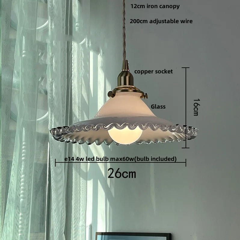 White Glass LED Pendant Lamp - Modern Nordic Hanging Light