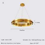 Gold Ring Chandelier: Modern Italian Design for Stylish Living Spaces