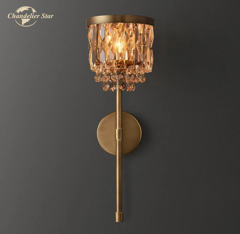 Crystal LED Wall Sconce Dining Living Room Lighting Fixture