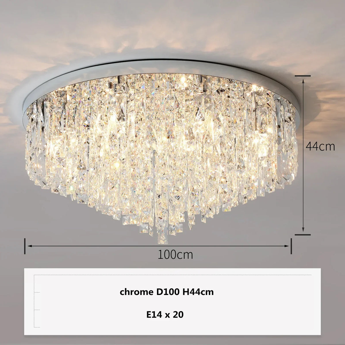 Crystal Steel LED Ceiling Chandelier, Modern Art Deco Lighting Fixture