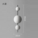 Glass Ball Chandelier Pendant Lamp for Kitchen Island, Designer Vertical Hanging Light