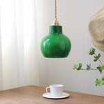 Green Glass LED Pendant Lights Modern Hanging Lamp Home Decor