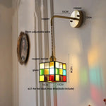 Tiffany Glass LED Wall Lights Modern Pull Chain Bedside Lamp