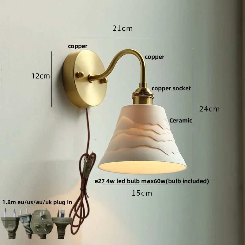 Clear Glass LED Wall Sconce Pull Chain Switch Modern Stair Light