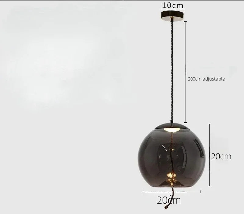 Modern LED Glass Chandelier for Living Room Bedroom Kitchen Pendant Lamp