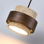 Yellow Travertine LED Wall Lamp with Pull Chain Switch, Nordic Modern Design