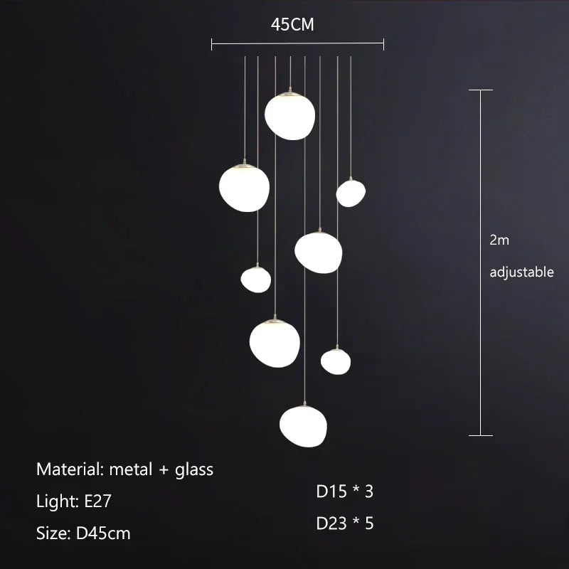 Glass Ball LED Pendant Lights for Home Decor, Living/Dining Room, Bar, & Stairs