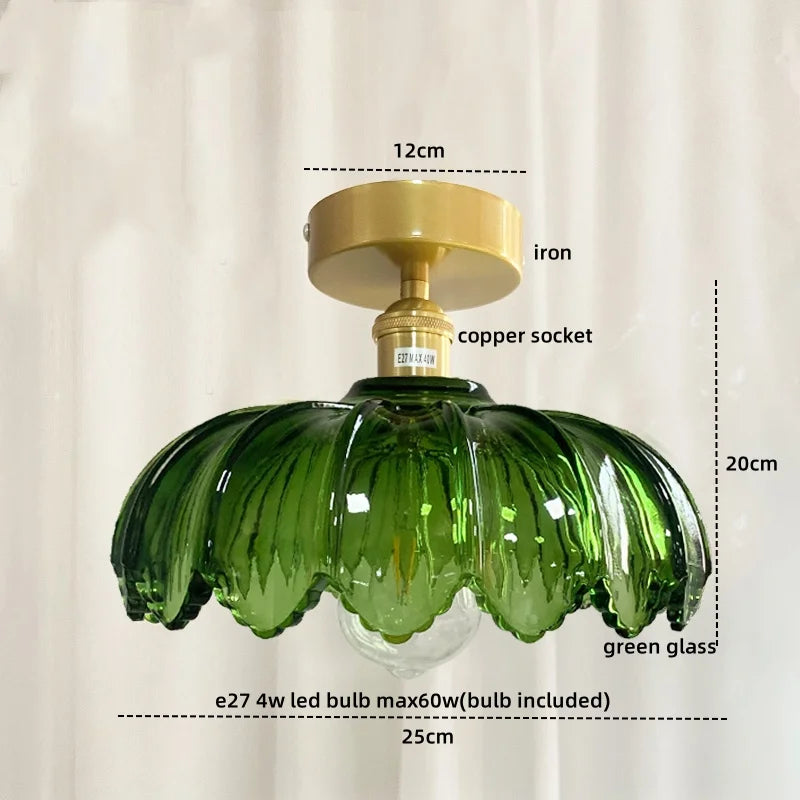 Glass Copper Nordic Ceiling Lamp for Living Room & Balcony.