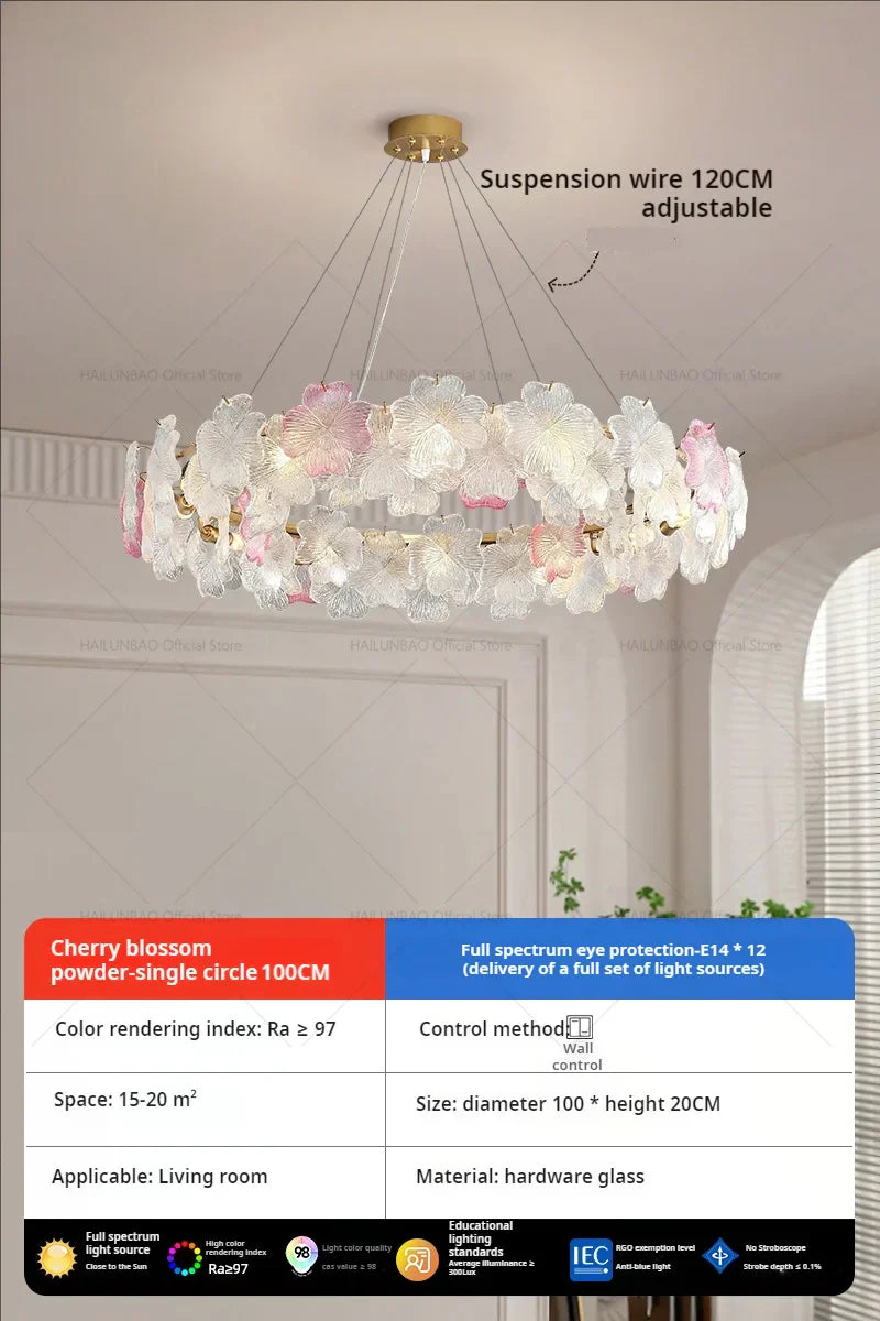 Afralia Petals Crystal Chandelier Light: French Living Room & Dining Room Luxury Lighting