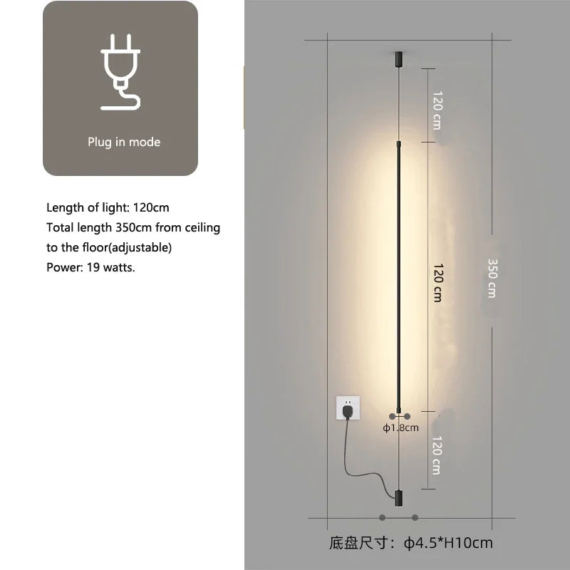 Slim Line LED Pendant Light for Living Room and Bedroom