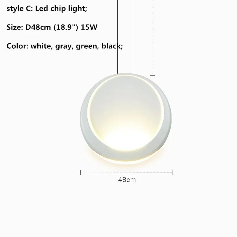 Nordic Bar Modern LED Pendant Light Resin Lustre Dining Room Hanging Lamp
