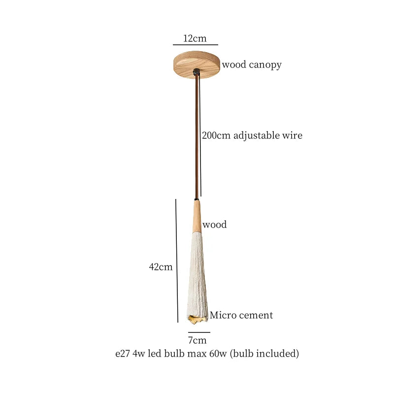 Afralia™ Columnar Micro Cement LED Hanging Lamps | Home Decor Pendant Light