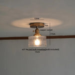Amber Glass LED Ceiling Lights Modern Home Lighting Copper Socket