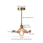 Afralia™ Vintage Flower LED Glass Brass Pendant Lighting