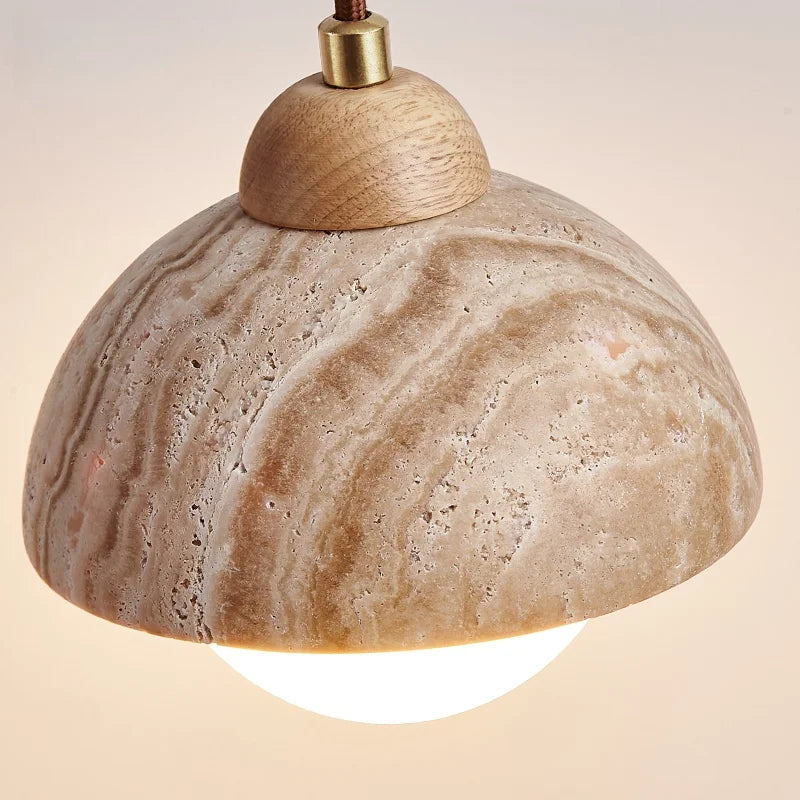 Afralia™ Yellow Travertine LED Pendant Lamps for Dining Table & Kitchen